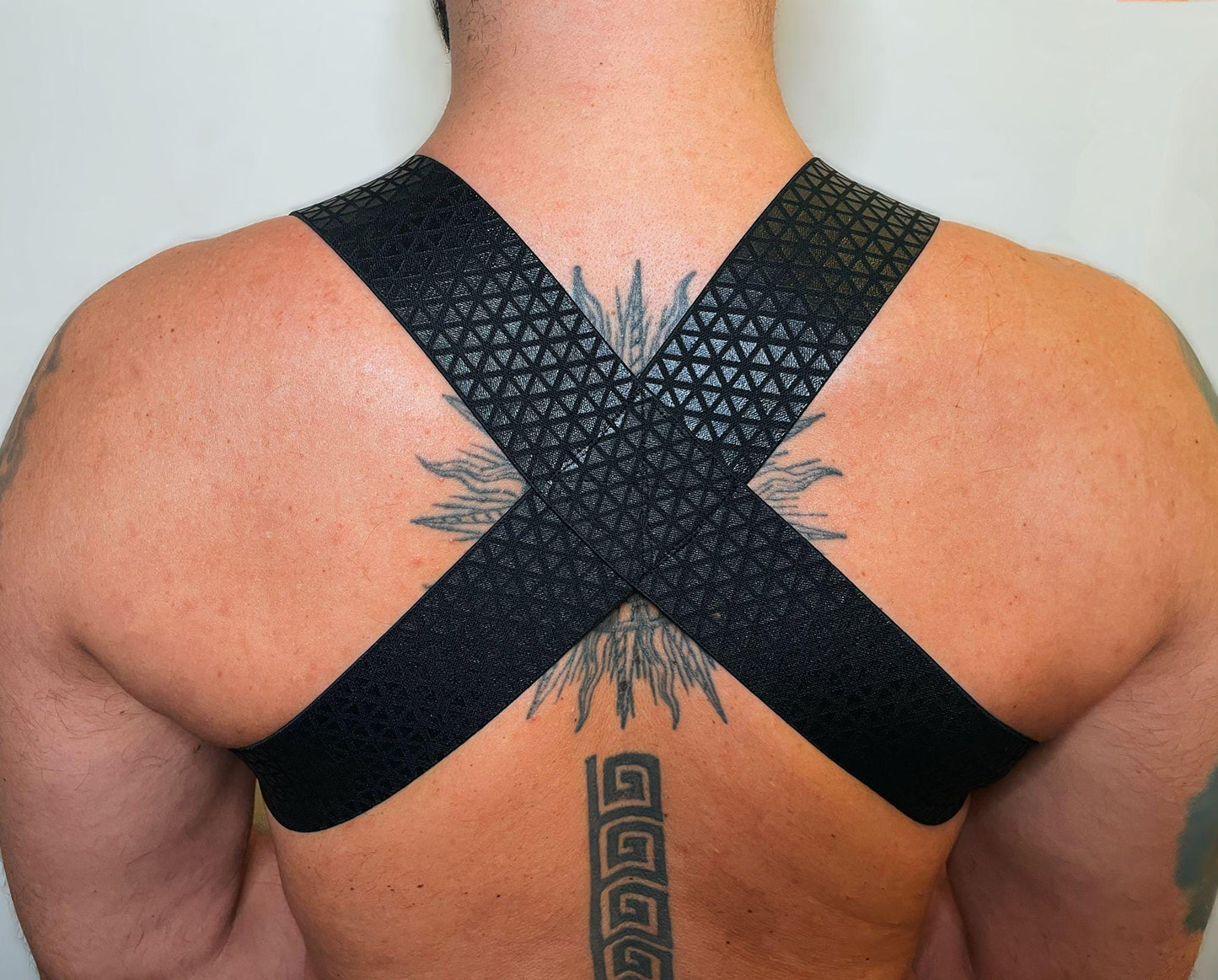 Fetish leather elastic gay pride LGBTQ outfit man male sexy party outfit harness.