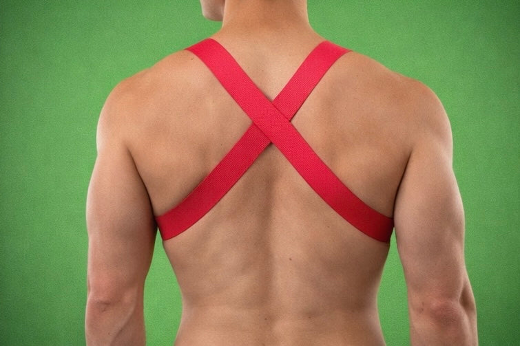 Simple Rainbow Elastic Pride Harness - Hand-Stoned