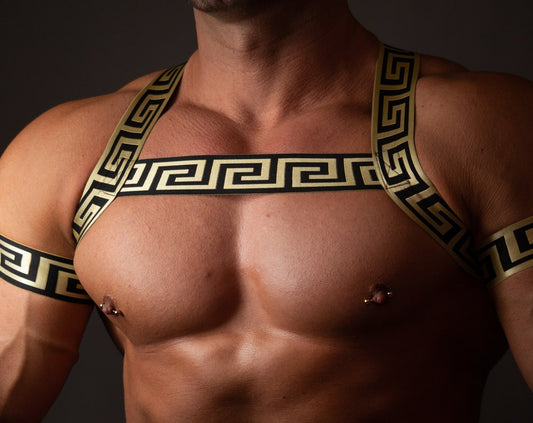 Greek Style Elastic Man Harness with Armbands