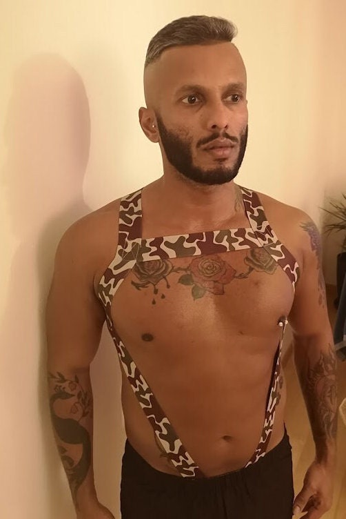 Military Camo Elastic Chest Harness: Men's Fashion Outfit