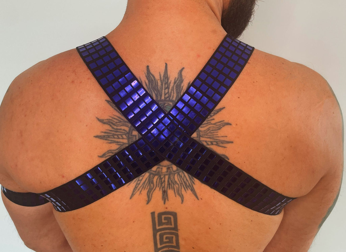 Reflective Elastic Body Harness: Purple Blue Laser Armband, Clubwear Costume