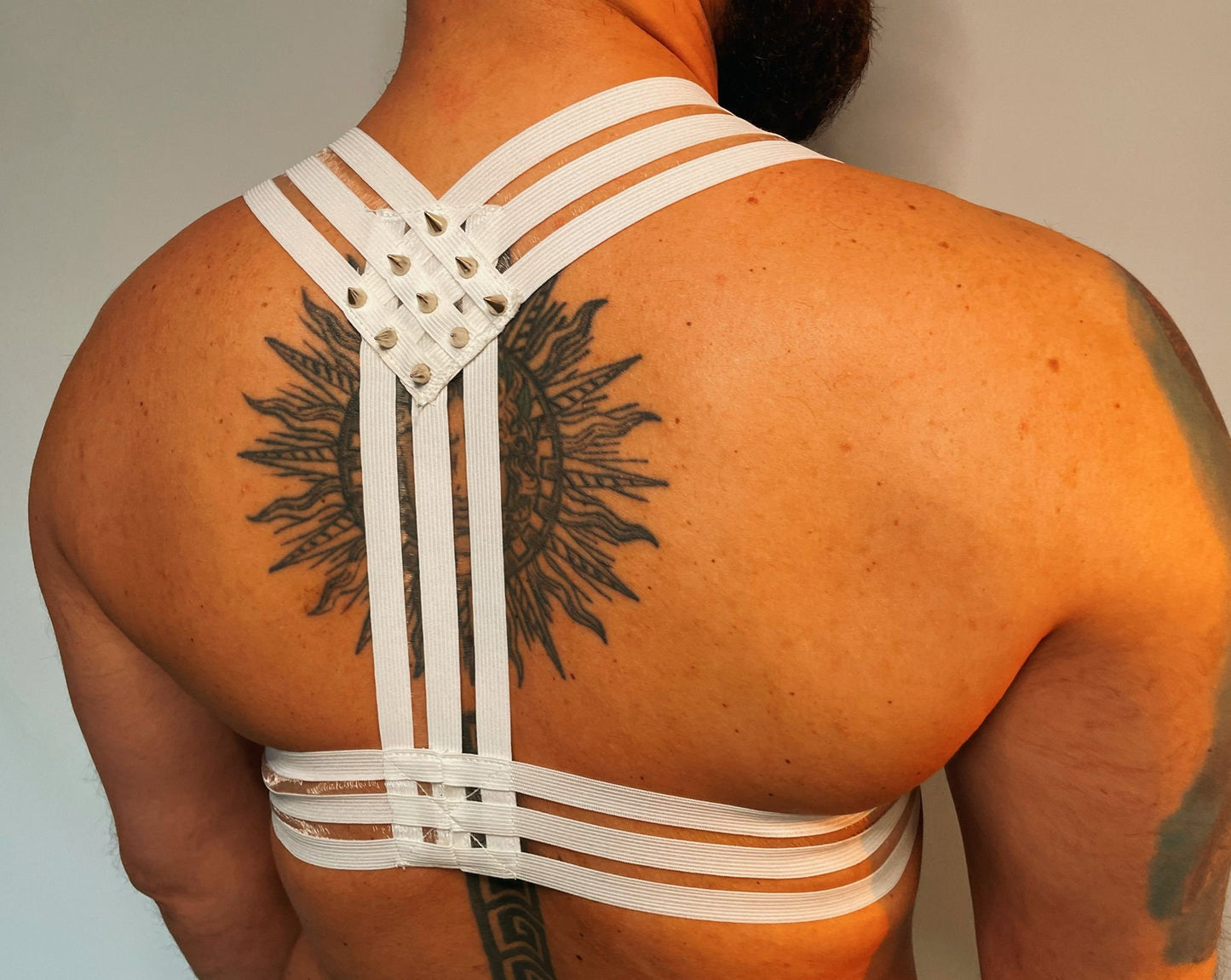 Spiked Elastic Body Harness: Gothic Men's Clubwear