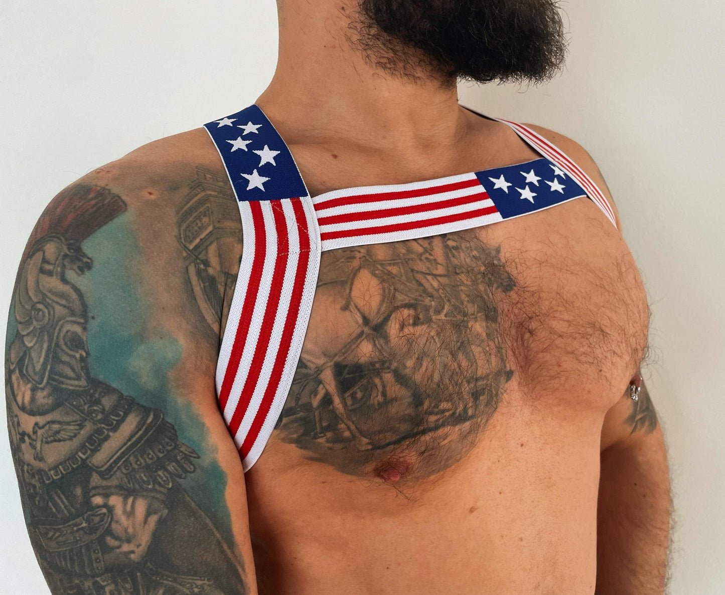 USA Pride Elastic Body Harness: Gay Clubwear Costume
