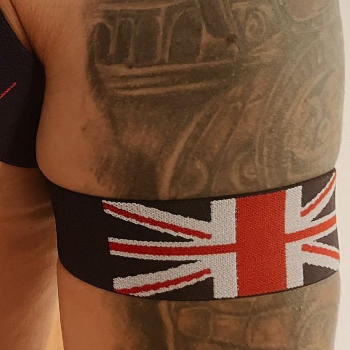 British flag elastic gay pride party male outfit harness + arm band.