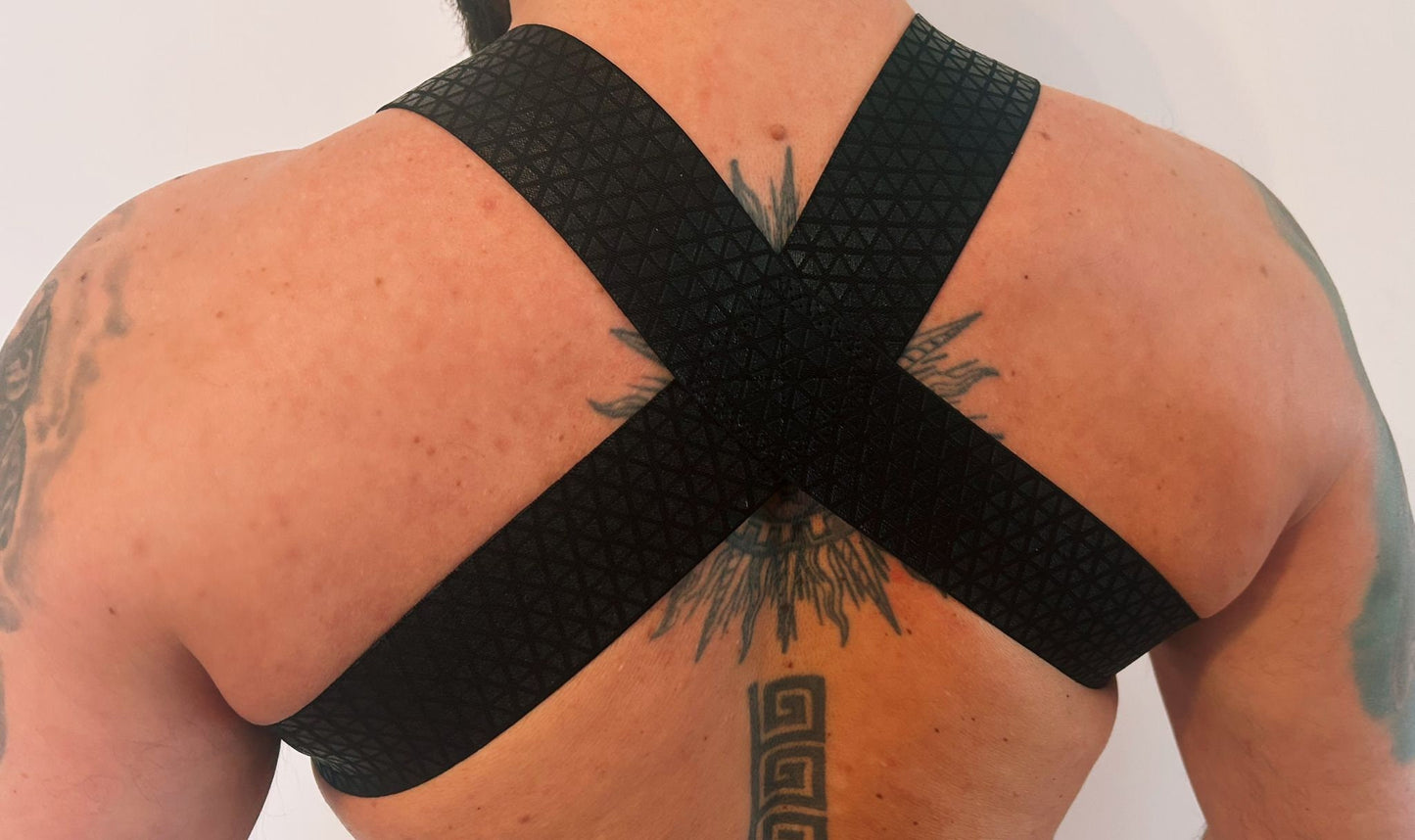 Handmade Fetish eco leather elastic gay male party pride LGBTQ outfit harness ecoleather