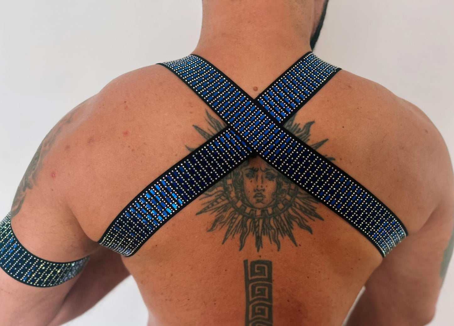 Sparkle Elastic Male Harness: Gay Pride Outfit + Arm Band