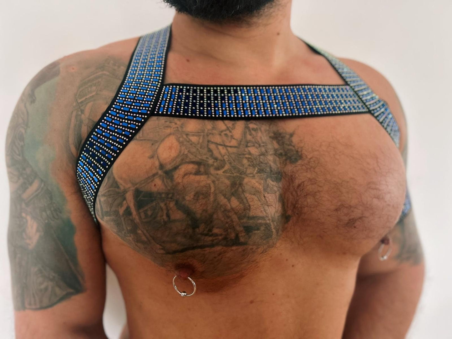 Sparkle Elastic Male Harness: Gay Pride Outfit + Arm Band
