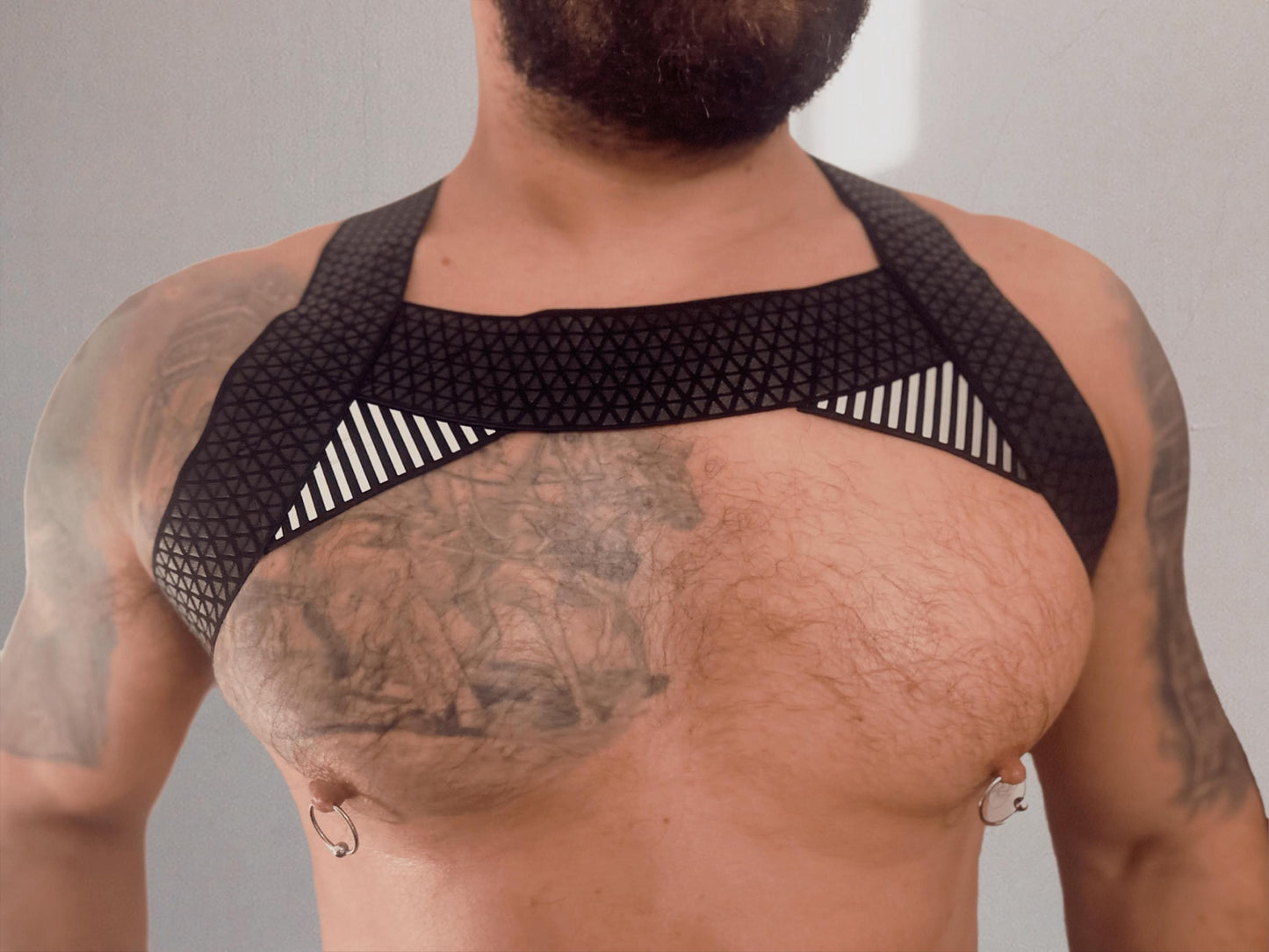 Fetish leather elastic gay pride LGBTQ outfit man male sexy party outfit  harness.