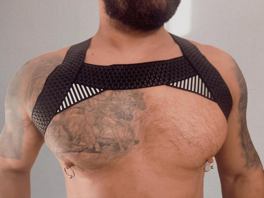 Fetish leather elastic gay pride LGBTQ outfit man male sexy party outfit  harness.