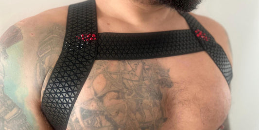 Eco Leather Gay Pride Harness: Handmade Crystal Party Outfit