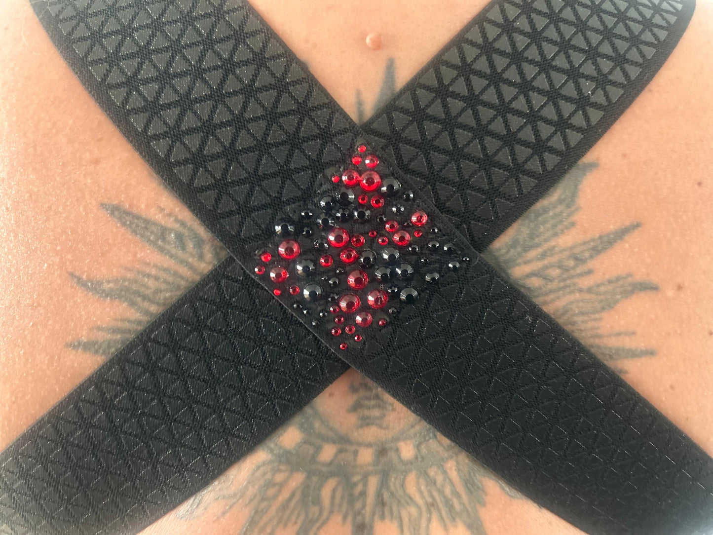 Eco Leather Gay Pride Harness: Handmade Crystal Party Outfit