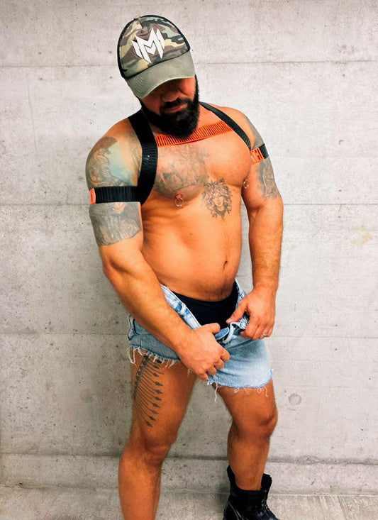 Elastic handmade male gay party outfit harness Halloween